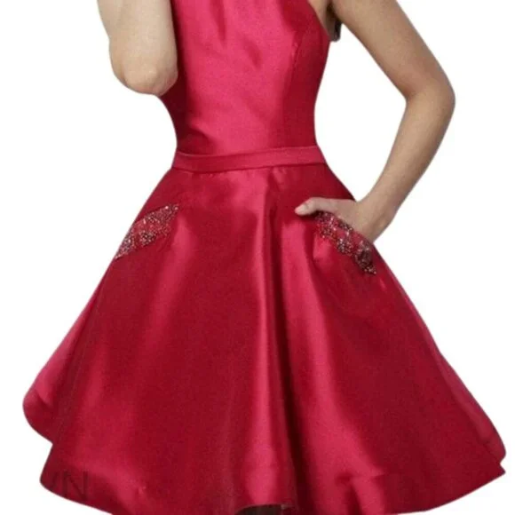 SALE NWT Jovani JVN62836 Homecoming Dress Satin Red Size 8